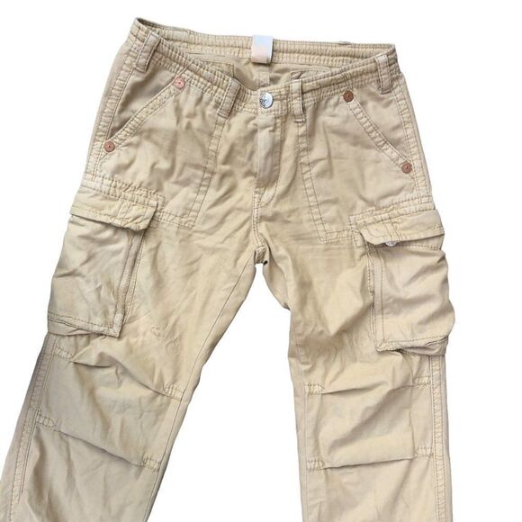 RARE True Religion Jeans Size 34 Cargo Pants Khaki Brown - Picture 2 of 13